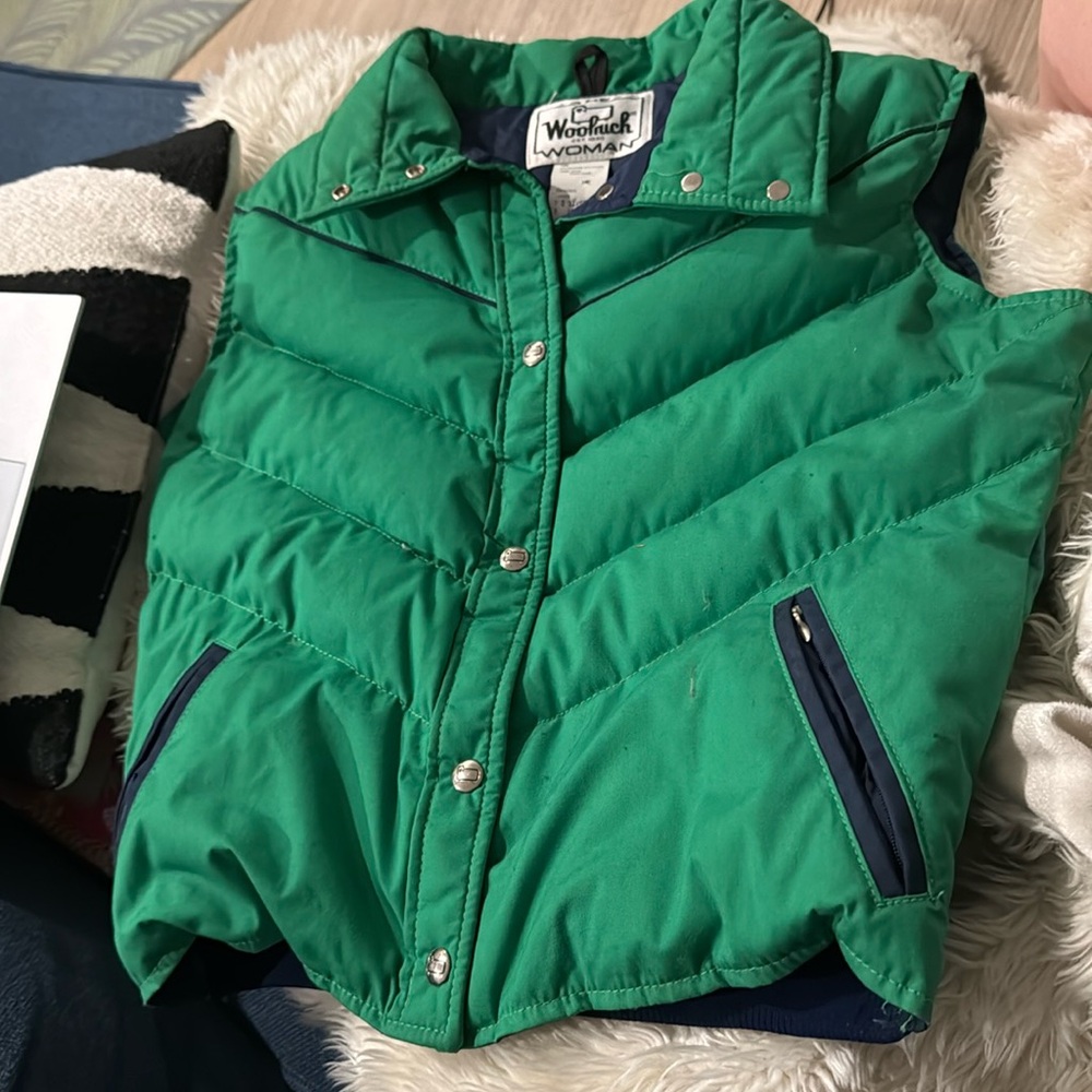Vintage deadstock Woolrich down Kelly green puffer vest